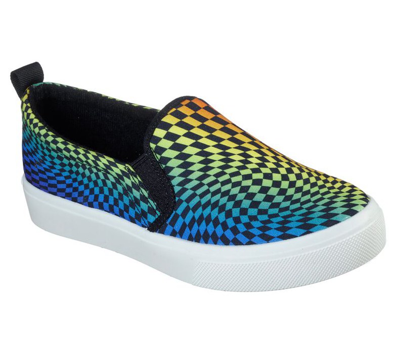 Skechers Poppy - Psychedelic Steps - Womens Slip On Shoes Black/Multicolor [AU-EH9127]